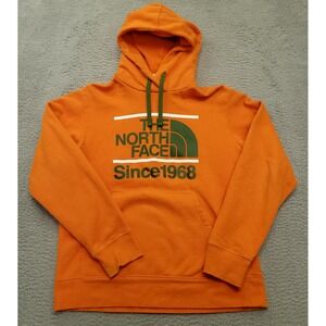 The North Face Men's M Hoodie Orange Since 1968 Pullover Drawstring Sweatshirt